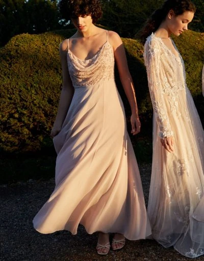 Monsoon Campbell Cowl Neck Maxi Dress In Recycled Polyester Pink Blush 1 Monsoon Campbell Cowl Neck Maxi Dress In Recycled Polyester Pink Blush