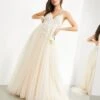 ASOS EDITION Francesca Plunge Wedding Dress With Tonal Embroidery, Ivory