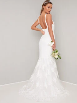Chi Chi Bridal Suranne Lace Mermaid Maxi Wedding Dress, Ivory