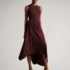 Ted Baker GIULLIA Jersey Dress With Ruched Circle Cut Out, Brown