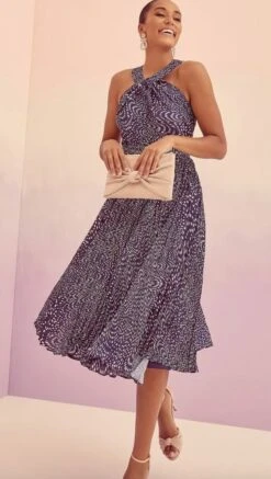 Phase Eight Elsie Spot Dress, Navy/Ivory