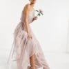 ASOS Anaya With Love Bridesmaid Tulle One Shoulder Maxi Dress In Pink