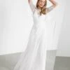 ASOS EDITION Annie Floral Embroidered Flutter Sleeve Wedding Dress, Ivory