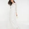 ASOS EDITION Ava All Over Embellished And Embroidered Wedding Dress, Ivory