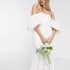ASOS EDITION Chelsea Off Shoulder Lace Wedding Dress, White