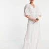 ASOS EDITION Eliza Flutter Sleeve Embellished Wedding Dress, Ivory