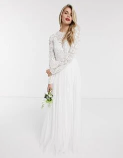 ASOS EDITION Elizabeth Beaded Bodice Wedding Dress, Ivory