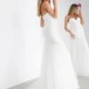 ASOS EDITION Freya Embroidered Wedding Dress With Mesh Fishtail, Ivory