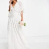 ASOS EDITION Jessica Embroidered Dobby Mesh Wedding Dress, Ivory