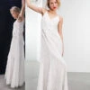 ASOS EDITION Natalia 3D Floral Embellished Cami Wedding Dress, Ivory
