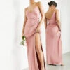 ASOS EDITION Satin Cami Maxi Dress With Drape Detail In Dusky Rose