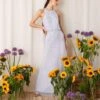 Monsoon Bianca Embellished Maxi Bridesmaid Dress, Light Blue