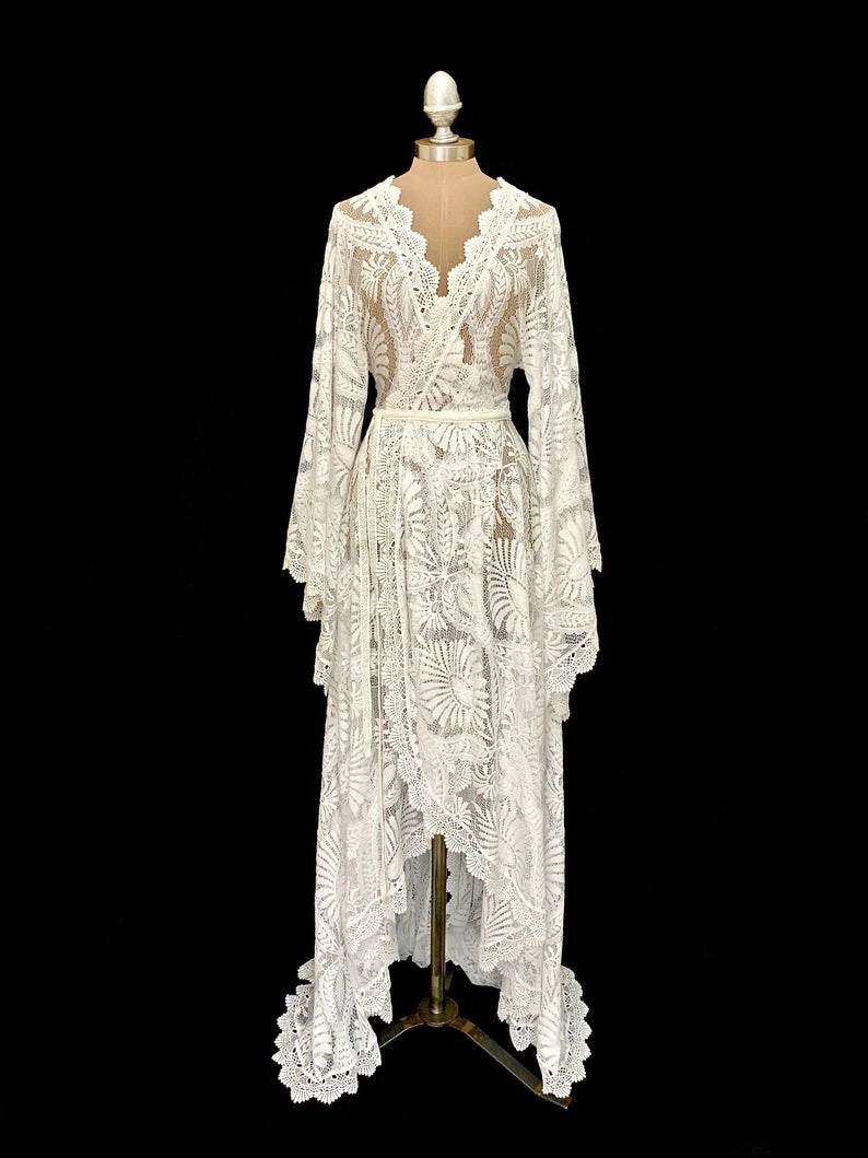 Bibiluxe AMARA Lace Boho Wrap Beach Wedding Dress 2 Bibiluxe AMARA Lace Boho Wrap Beach Wedding Dress - Image 2