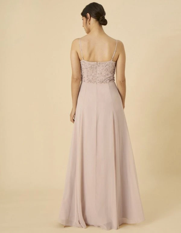 Monsoon Campbell Cowl Neck Maxi Dress In Recycled Polyester Pink Blush 3 Monsoon Campbell Cowl Neck Maxi Dress In Recycled Polyester Pink Blush - Image 3