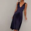 Chi Chi Aydin Pleat Midi Dress, Navy Blue