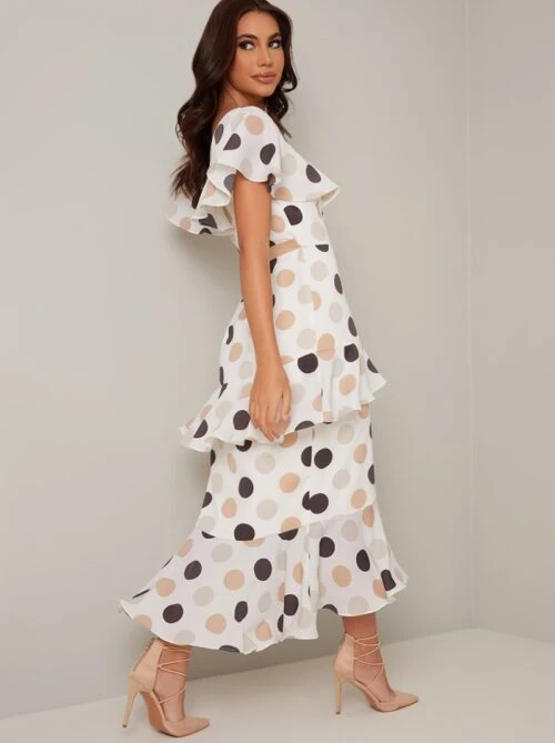 Chi Chi Blessica Spot Dress, White/Nude 2 Chi Chi Blessica Spot Dress, White/Nude - Image 2