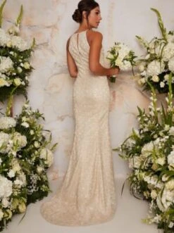 Chi Chi Bridal Tyler Embellished Dress, Ivory -EleganceWear Store chi chi bridal tyler embellished dress ivory2 e1604916760346