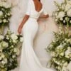 Chi Chi Bridal Wedding Dress With Scoop Back Design In White
