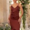 Chi Chi Clara Bridesmaid Dress, Dark Orange