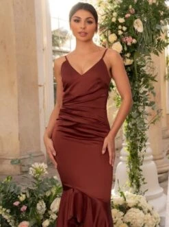 Chi Chi Clara Bridesmaid Dress, Dark Orange
