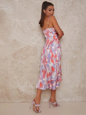 Chi Chi Contrast Graphic Print Midi Slip Cami Dress, Multicolour 2 Chi Chi Contrast Graphic Print Midi Slip Cami Dress, Multicolour - Image 2