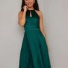 Chi Chi Dyer Pleated Dress, Green
