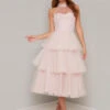 Chi Chi Ionela Tulle Layered Dress, Pink/Pale Blush