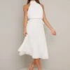 Chi Chi Isabel Halter Midi Dress, White