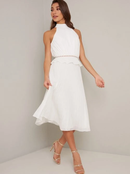 Chi Chi Isabel Halter Midi Dress, White 1 Chi Chi Isabel Halter Midi Dress, White