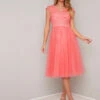 Chi Chi Nika Lace Tulle Dress, Coral