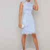 Chi Chi Nikki Lace Shift Dress, Pale Blue
