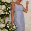 Chi Chi Sequin Bridesmaid Cami Style Midi Dress In Blue/Lilac