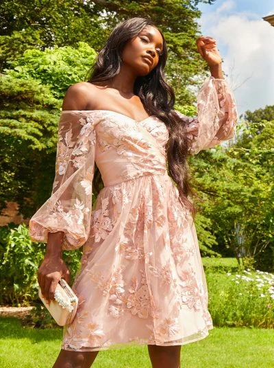 Chi Chi V Neck Long Sleeved Mini Dress In Blush Pink 1 Chi Chi V Neck Long Sleeved Mini Dress In Blush Pink