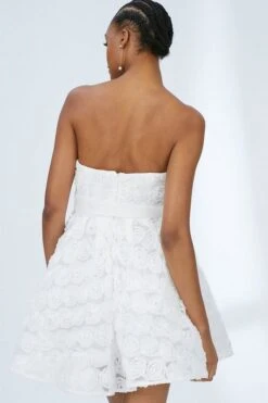 Coast 3D Rose Mini Prom Dress, Ivory -EleganceWear Store coast 3d rose mini prom dress ivory3