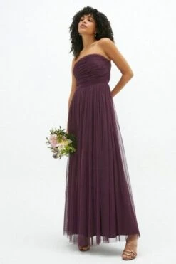 Coast Bandeau Tulle Maxi Dress, Berry Purple -EleganceWear Store coast bandeau tulle maxi dress berry purple1 e1628273249599