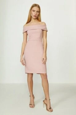 Coast Bardot Mini Shift Dress, Blush/Pale Pink