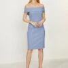 Coast Bardot Mini Shift Dress, Pale Blue