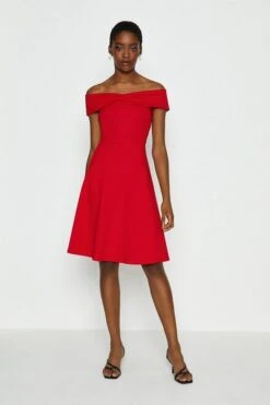 Coast Bardot Skater Dress, Red