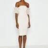 Coast Bardot Texture Sleeve Dress, White
