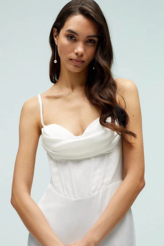 Coast Corset Fishtail Bridal Maxi Dress, Ivory 4 Coast Corset Fishtail Bridal Maxi Dress, Ivory - Image 4