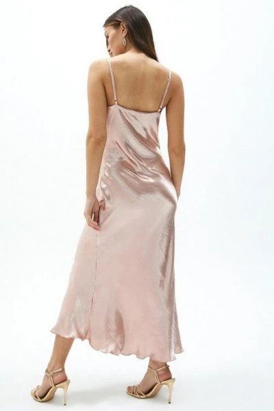 Coast Cowl Neck Midi Dress, Blush 2 Coast Cowl Neck Midi Dress, Blush - Image 2
