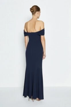 Coast Drape Bodice Bardot Maxi Dress, Navy Blue -EleganceWear Store coast drape bodice bardot maxi dress navy blue1