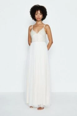 Coast Embellished Bodice Maxi Dress, Ivory