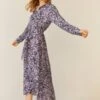 Coast Floral Printed Shirt Dress, Black/Purple