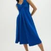 Coast Full Skirted Wrap Top Scuba Dress, Blue