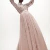 Coast High Neck Sequin Bodice Maxi Dress, Blush Pink