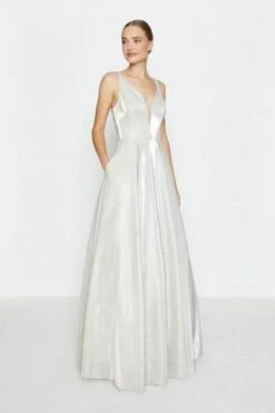 Coast Hotfix Back Maxi Dress, Silver