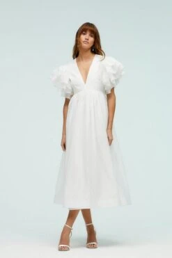 Coast Ivory Mega Ruffle Full Skirted Dress, Off White
