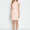 Coast Lace Belted Cap Sleeve Dress, Light Pink/Blush