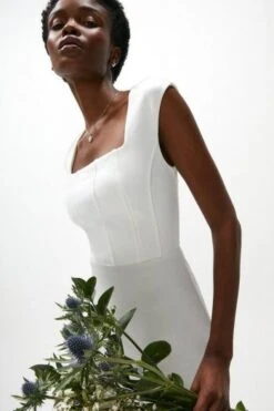 Coast Maxi Fitted Ponte Wedding Dress, Ivory